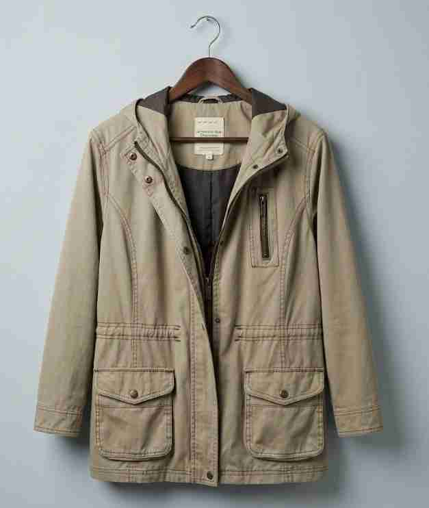 Chaqueta beige con capucha S-M - 2