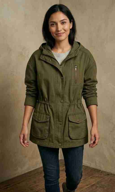 Chaqueta beige con capucha S-M - miniatura 4