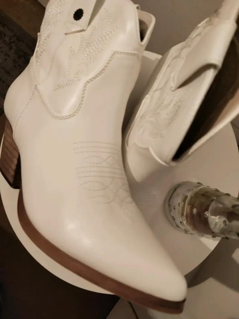 Botas blancas estilo western - 4