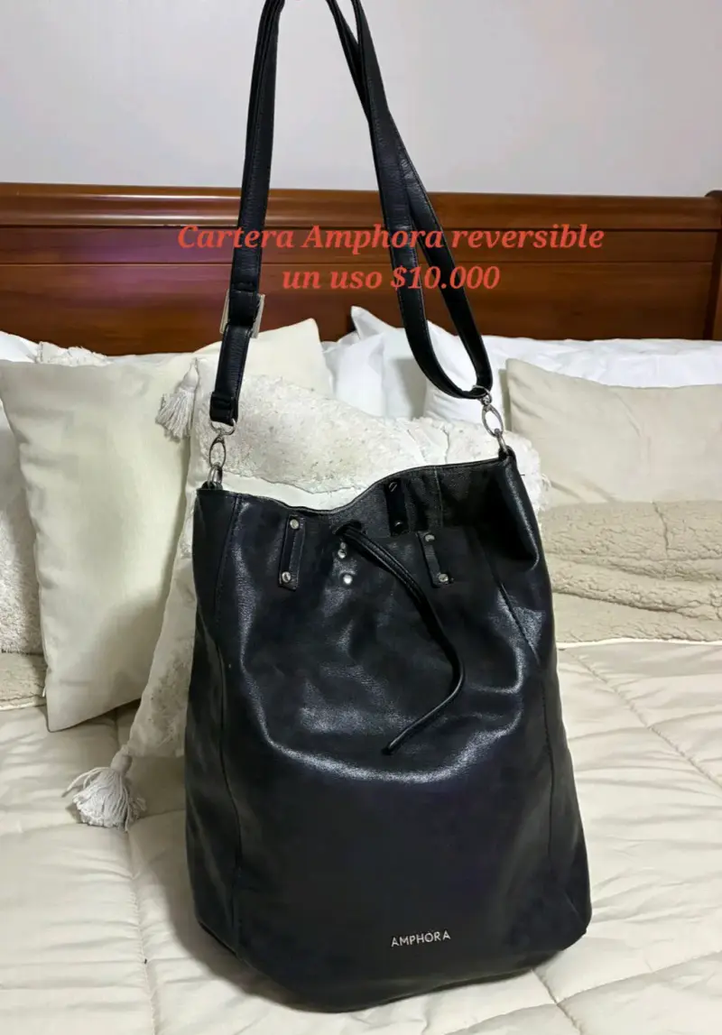 Cartera negra reversible Amphora