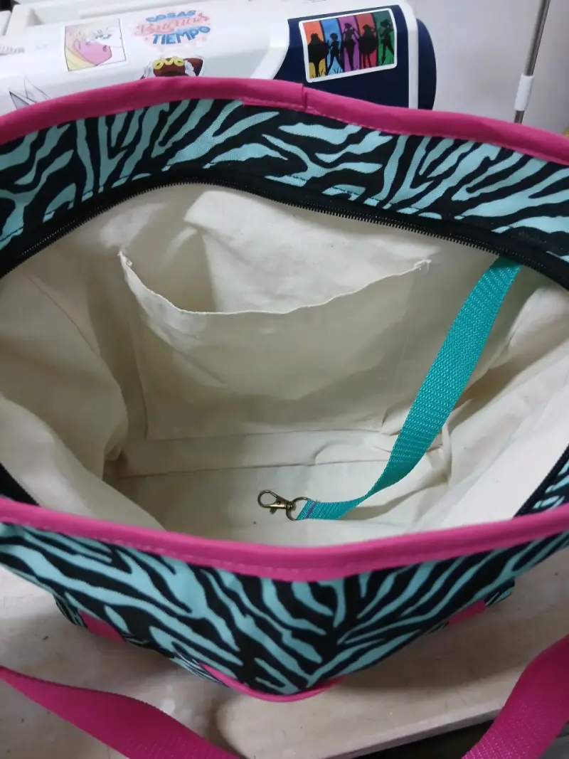 Bolso estampado cebra multicolor - 3