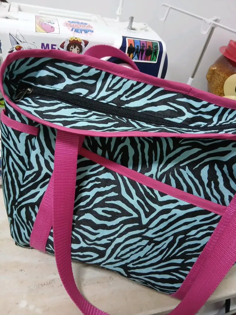 Bolso estampado cebra multicolor - 4