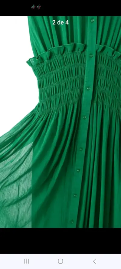 Vestido verde fluido - miniatura 2
