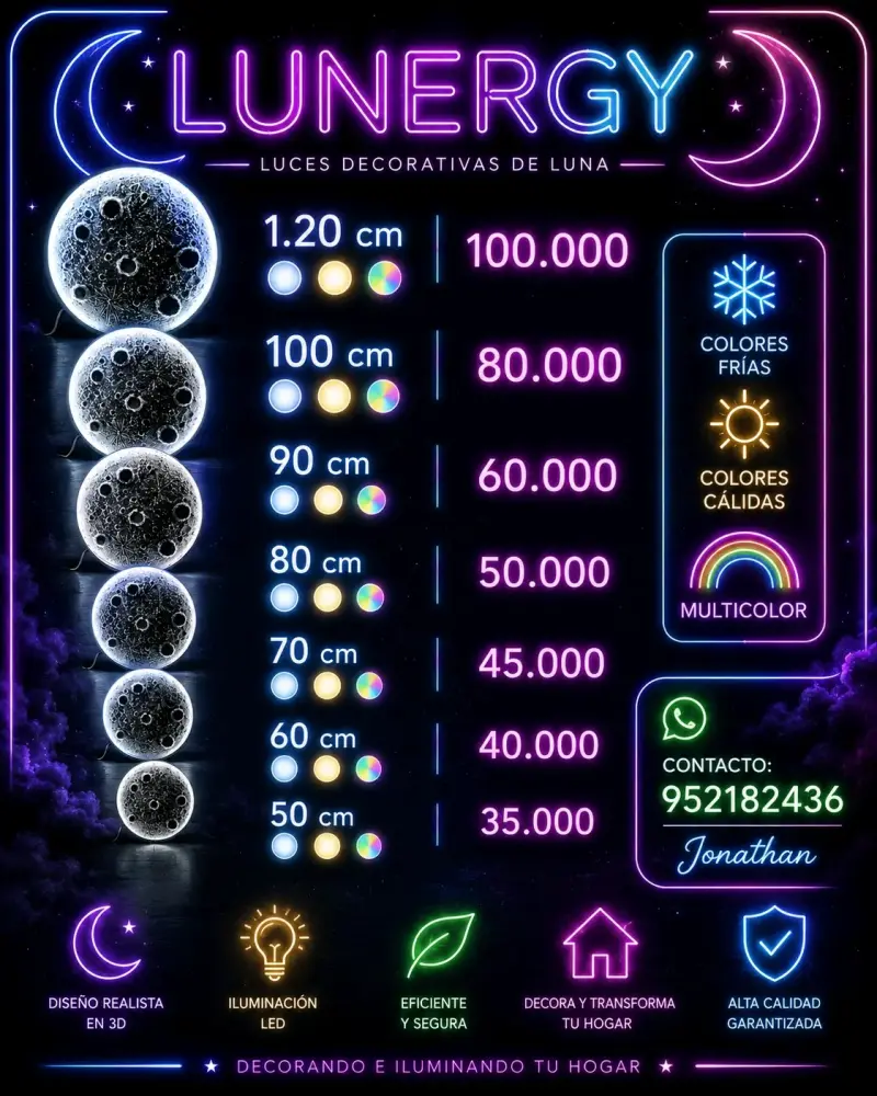 Lámpara LED forma de Luna - 5