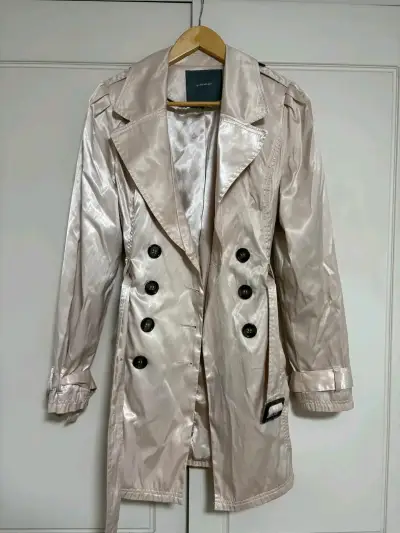 Trench coat beige brillante - miniatura 1