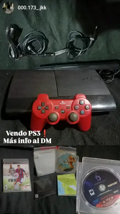 Consola PS3 con control y juegos - miniatura 1