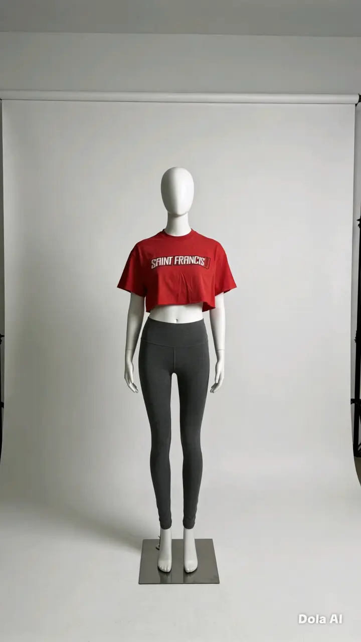 Conjunto top corto rojo y leggings