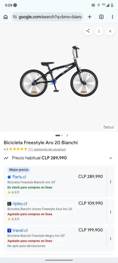 Bicicleta BMX negra y azul - miniatura 3