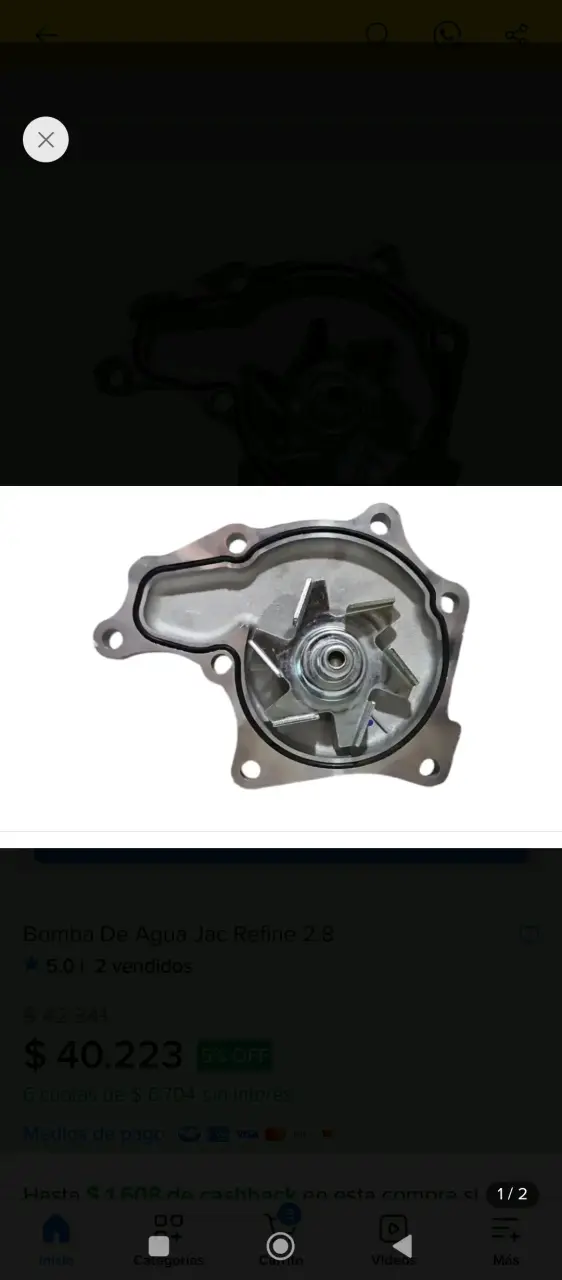 Bomba de agua para Jac Refine 2.8 - 4