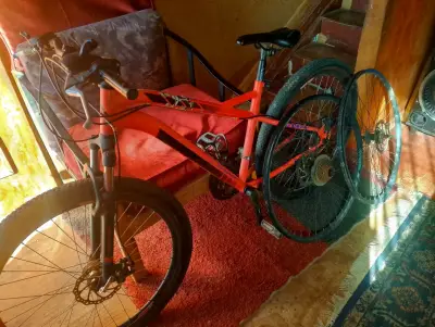 Bicicleta de montaña naranja - miniatura 1