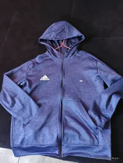 Polerón Adidas azul con capucha - miniatura 1