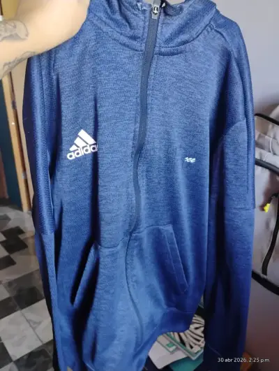 Polerón Adidas azul con capucha - miniatura 2