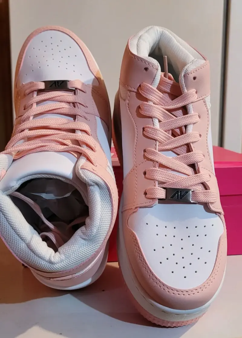 Zapatillas altas rosadas y blancas - 3
