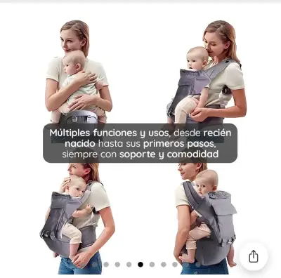 Mochila portabebé gris - miniatura 6