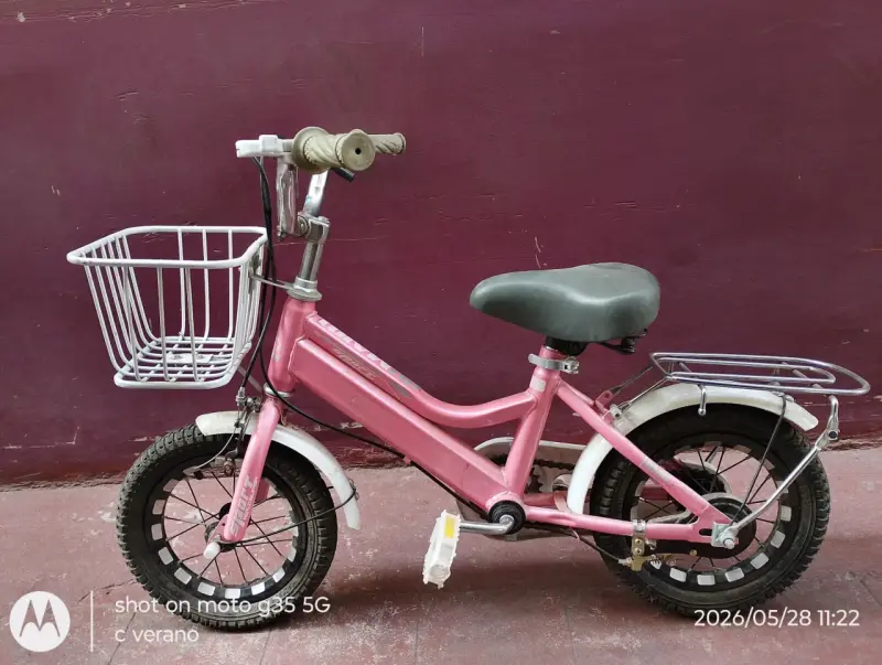 Bicicleta infantil rosada