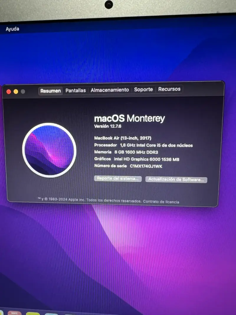 Macbook air 13’ - 6