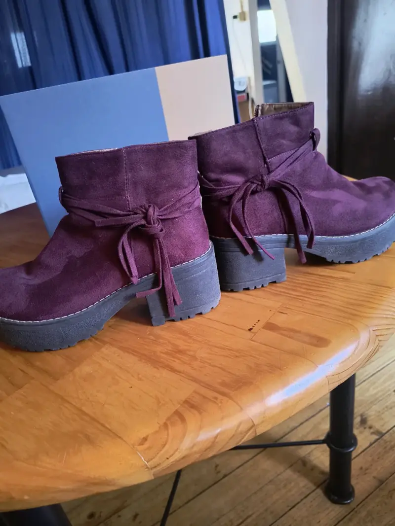 Botines burdeos con plataforma - 1