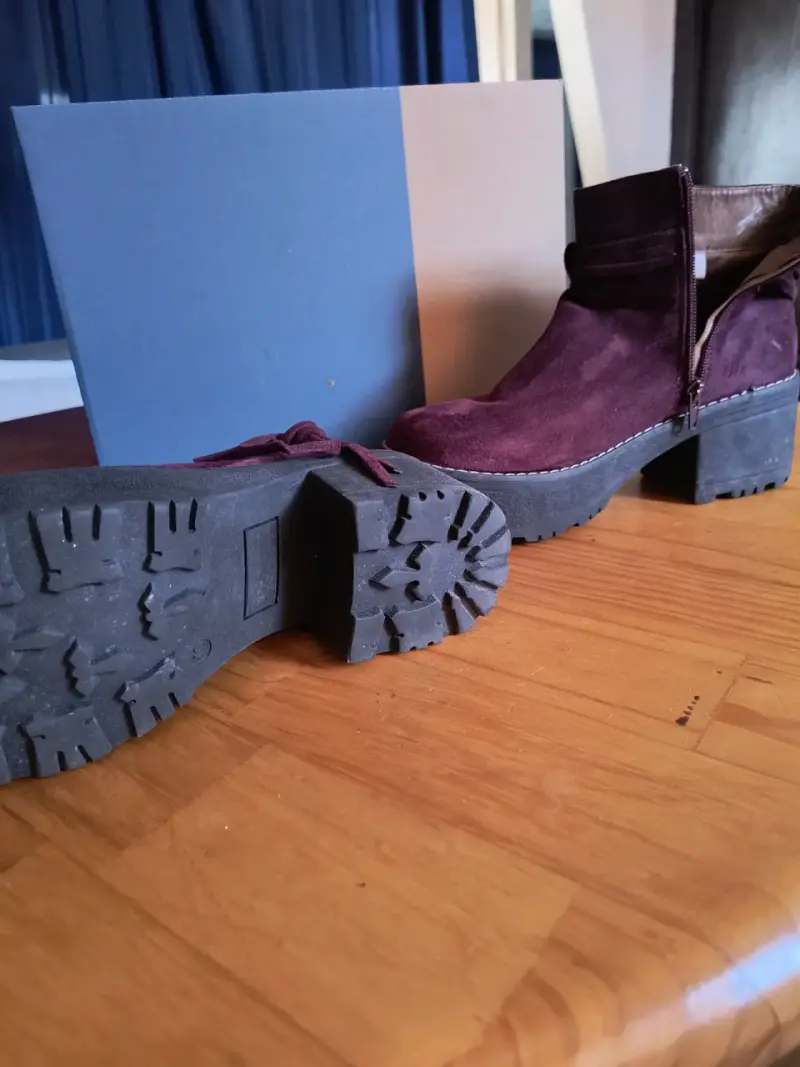 Botines burdeos con plataforma - 2