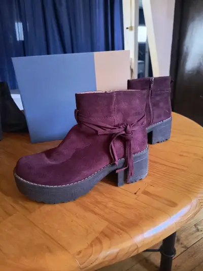 Botines burdeos con plataforma - miniatura 3