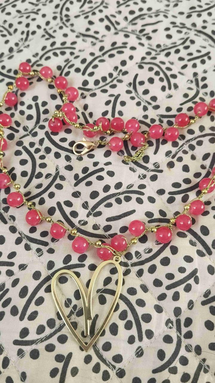 Collar largo con cuentas de colores - 6