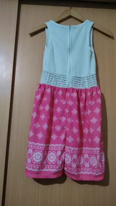 Vestido infantil rosa y celeste - miniatura 2