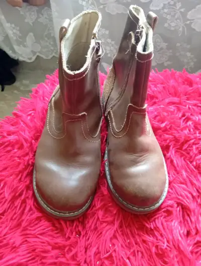 Botines de cuero marrón - miniatura 1