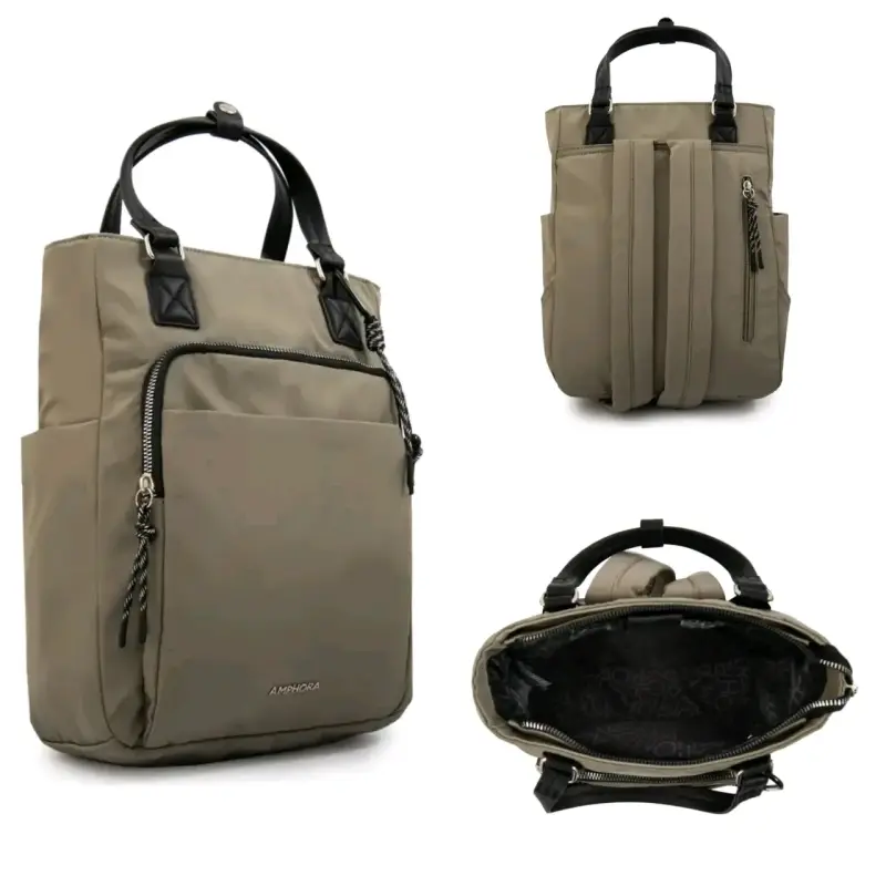 Mochila Amphora verde con asas