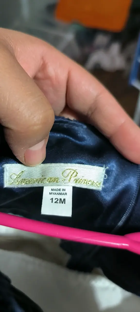 Vestido de niña azul con tul 12 meses - 3