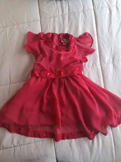 Vestido rojo niña 12 meses - miniatura 1