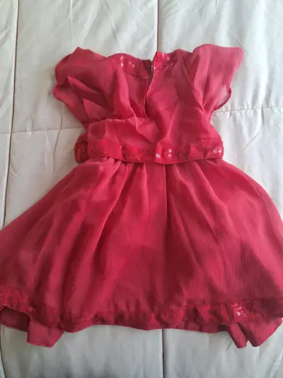 Vestido rojo niña 12 meses - miniatura 4