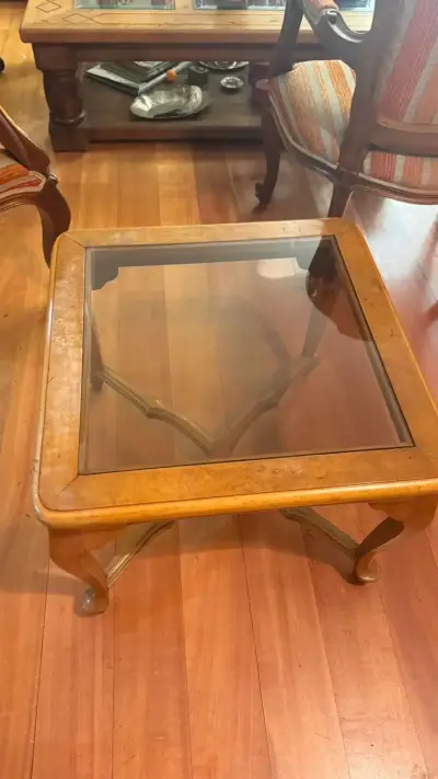 Mesa de centro madera y vidrio - miniatura 2