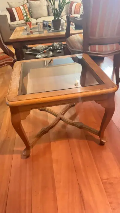 Mesa de centro madera y vidrio - miniatura 3