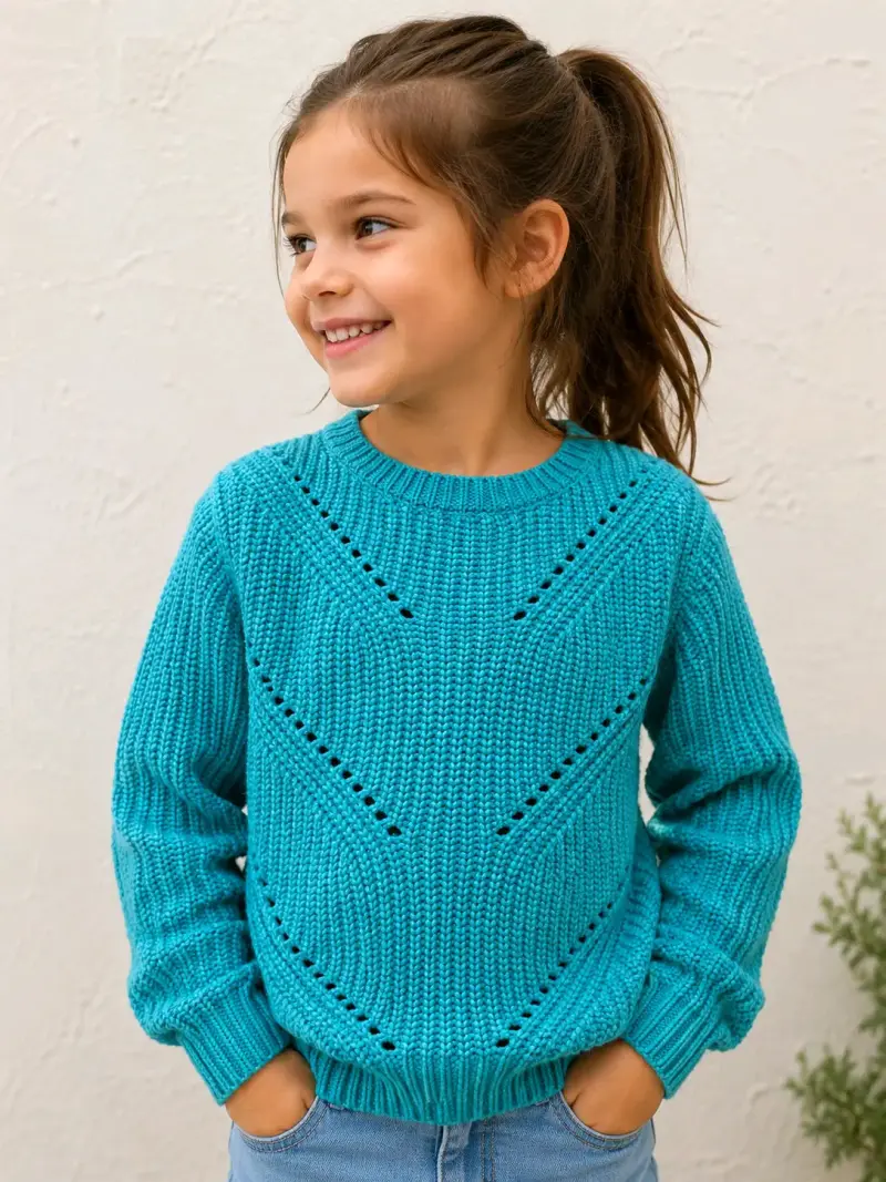 Chaleco Chenille Turquesa Talla 8 - 2