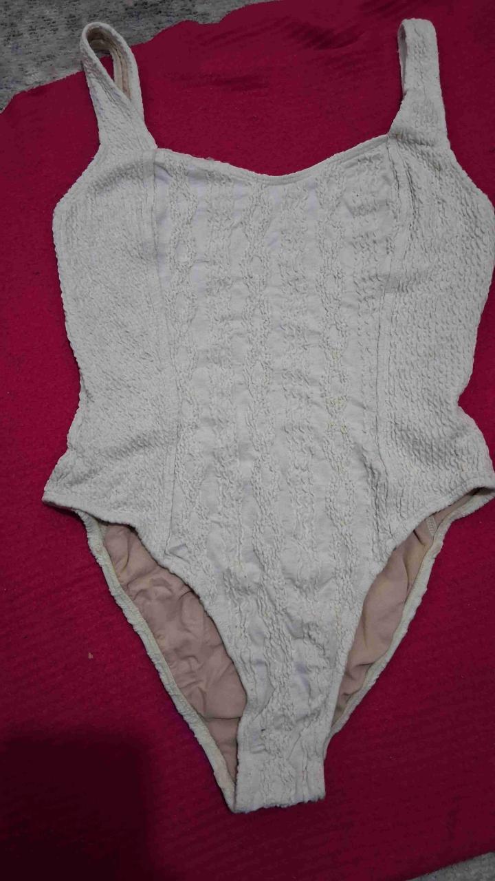 Bañador enterizo blanco tejido - 1