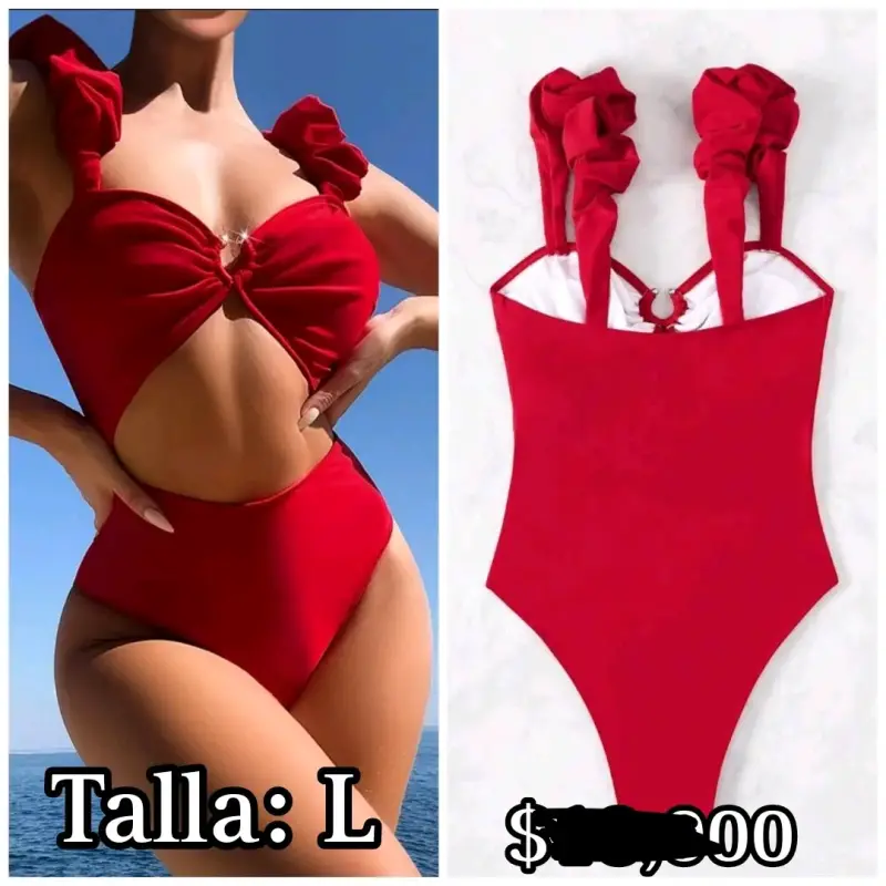 Enterito rojo con volantes