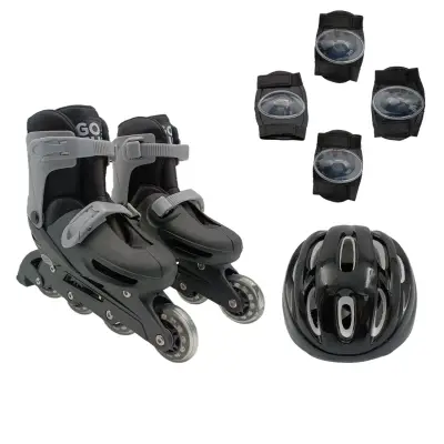 Set patines y protecciones GO FUN S Negro - miniatura 2