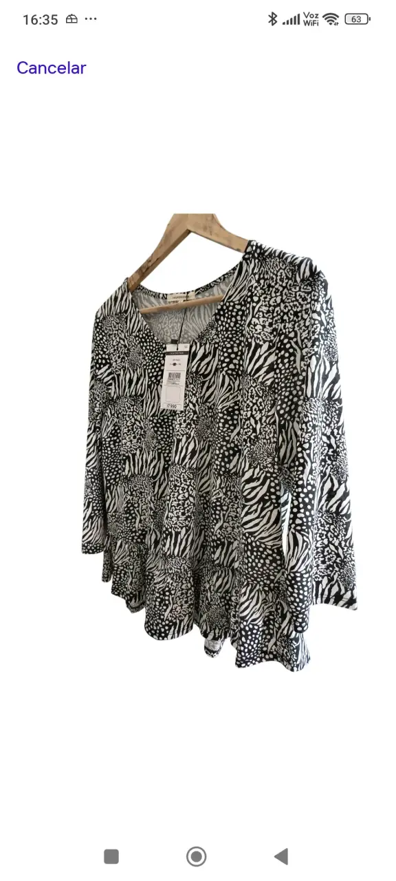 Blusa estampada blanco y negro - 2