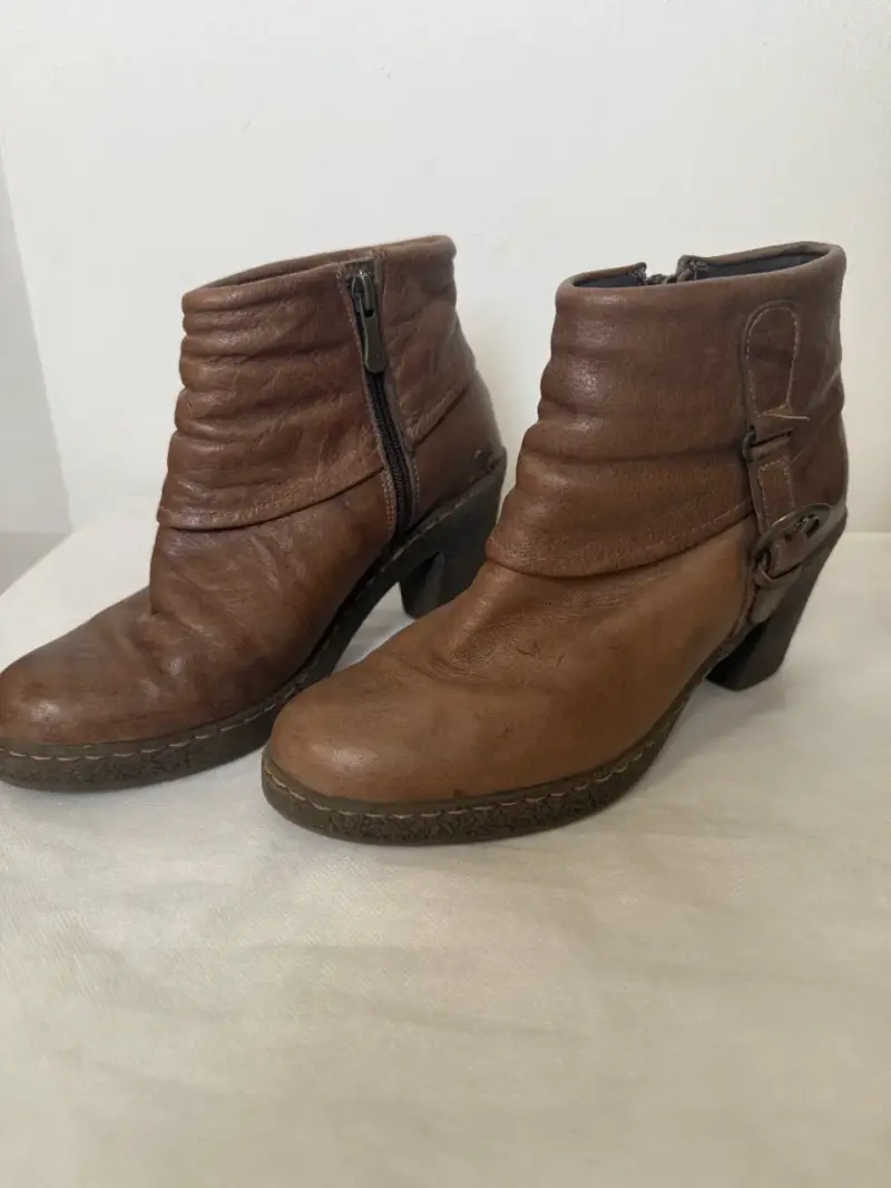 Botines de cuero marrón - 1