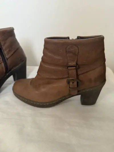 Botines de cuero marrón - miniatura 3