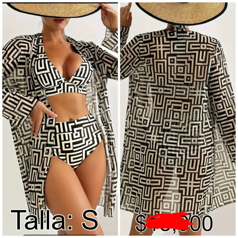 Bikini con salida negra y blanca