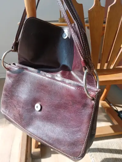 Cartera de cuero burdeo - miniatura 2