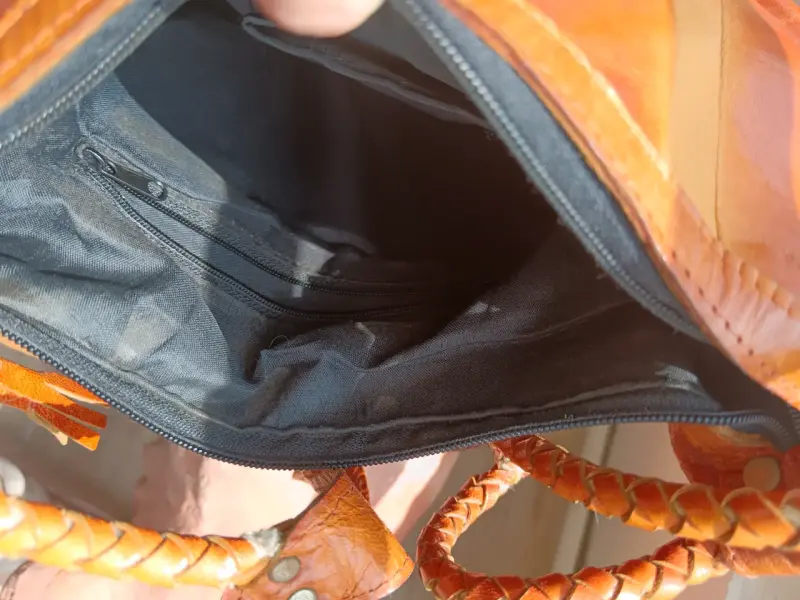 Cartera cuero naranja - 5