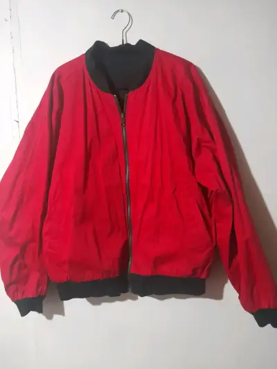 Chaqueta bomber negra/roja reversible unisex - miniatura 3