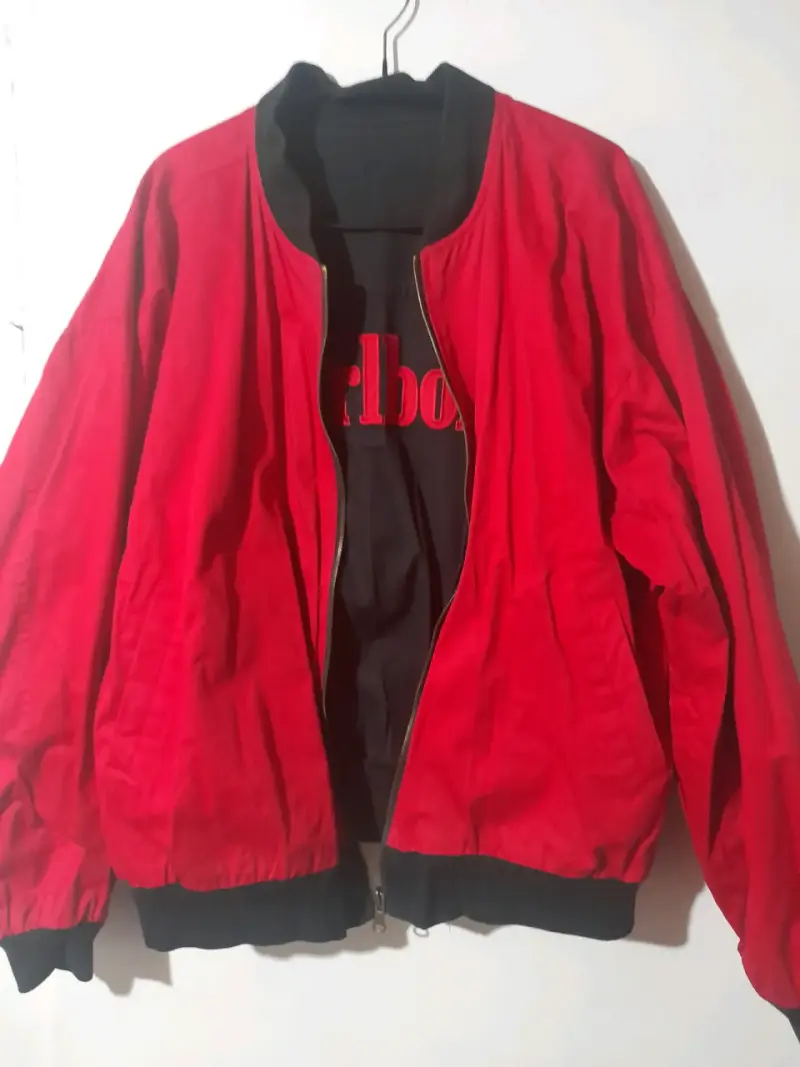 Chaqueta bomber negra/roja reversible unisex - 4