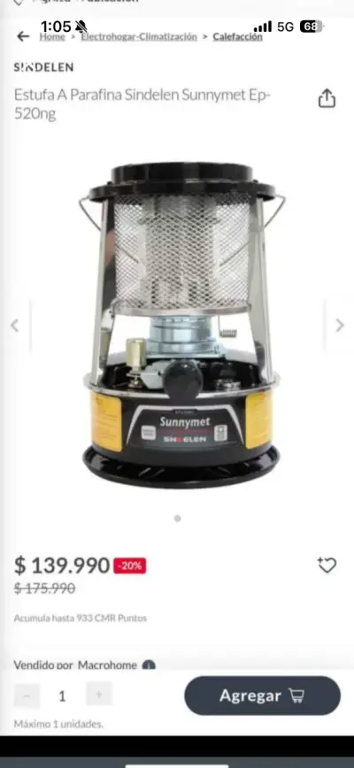 Estufa a parafina Sunnymet EP-520NG más bidón 20lt - miniatura 2
