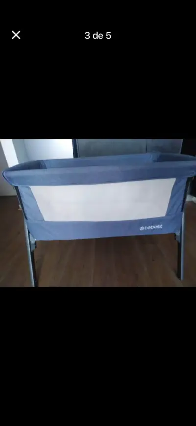 Cuna colecho plegable azul - miniatura 2