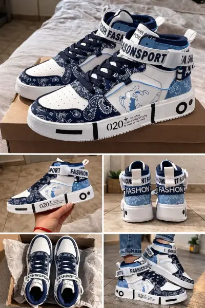 Zapatillas altas estilo deportivo azul - miniatura 2