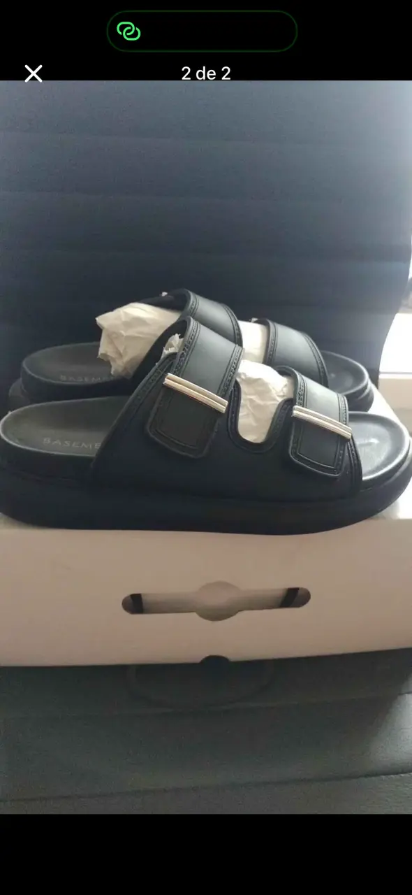 Sandalias negras de cuero talla 40 - 1