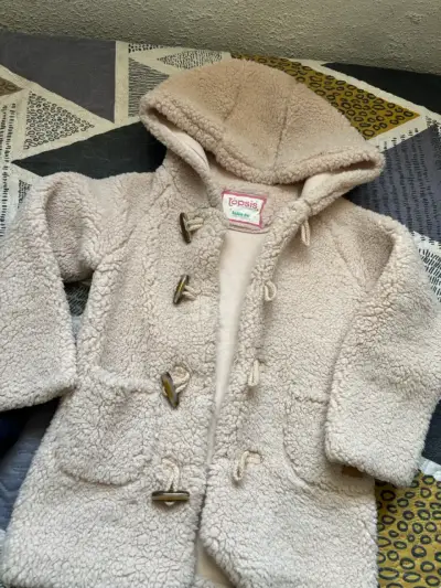 Abrigo niña tejido beige - miniatura 1