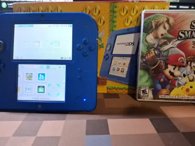 Nintendo 2DS desbloqueada + Smash Bros + caja - miniatura 2